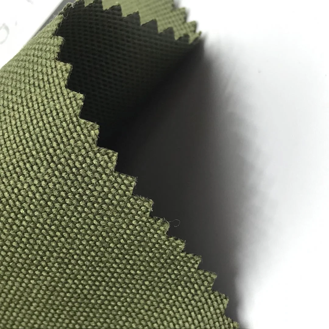 hot sale high quality waterproof 100% polyester green oxford fabric PU coated for bags suitcases