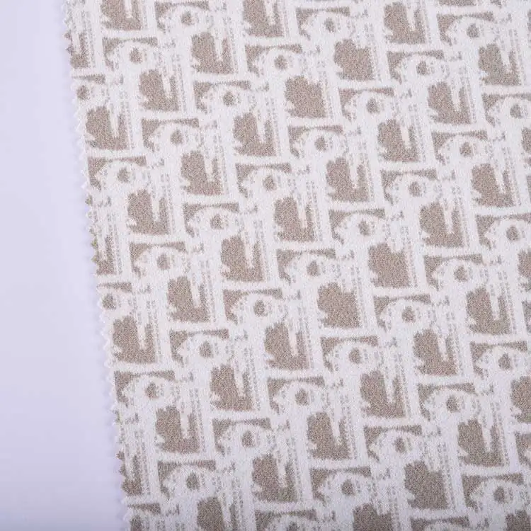 Customized Pattern 100% Polyester Double Faced Brushed Jacquard Knitted Fabric for Clothing Pants Coats