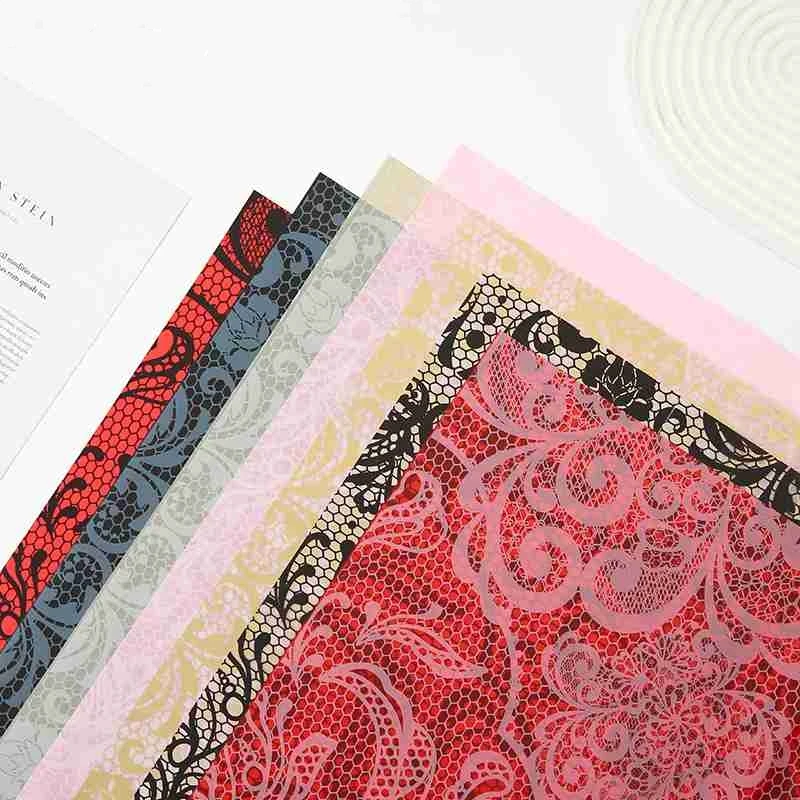 20 Sheet Flower Wrapping Paper Waterproof Floral Bouquet Wrapping Paper with Floral Pattern Florist Packaging Paper for Gift