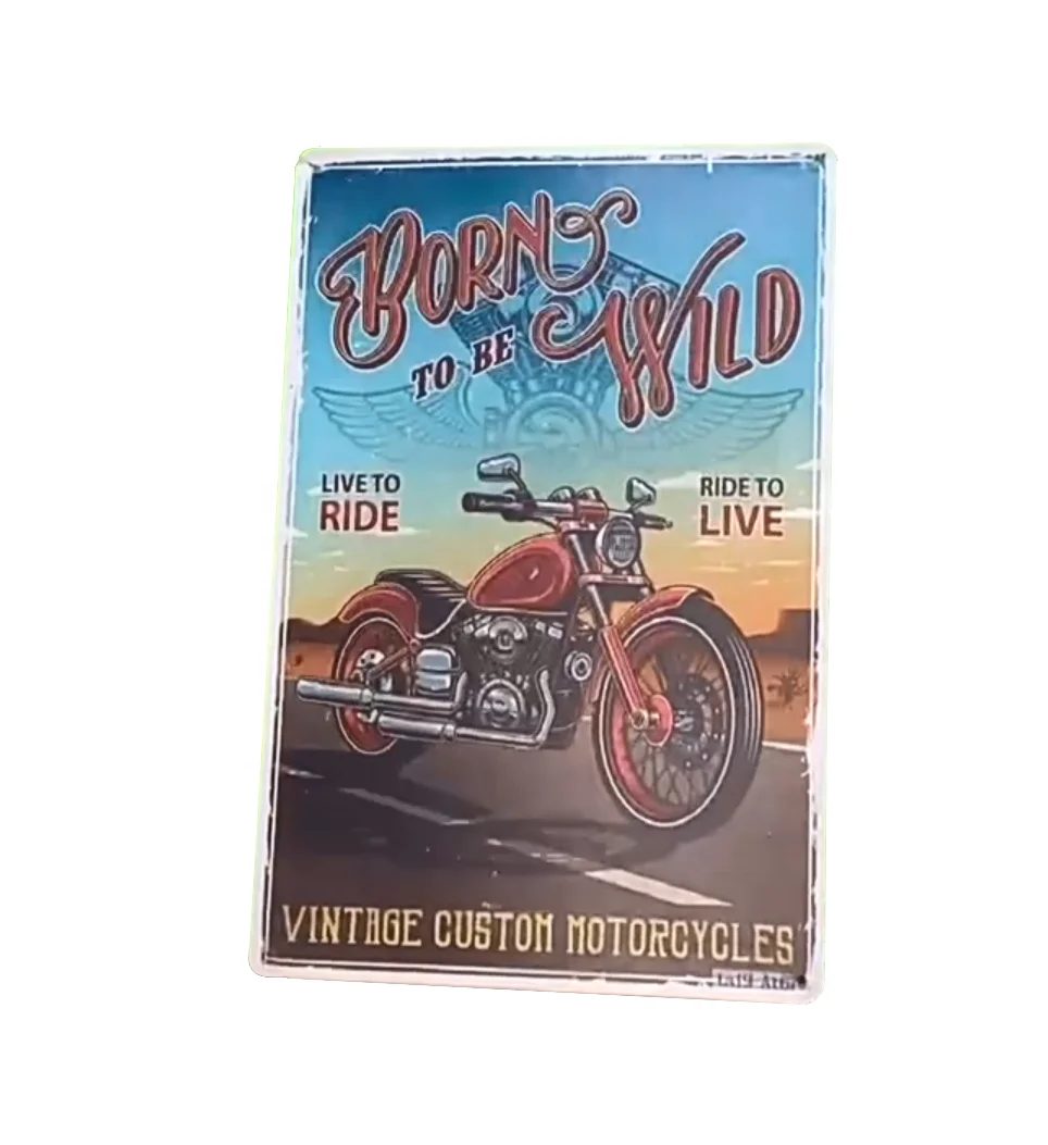 Factory wholesale custom design popular vintage decorative embossed tin signs poster