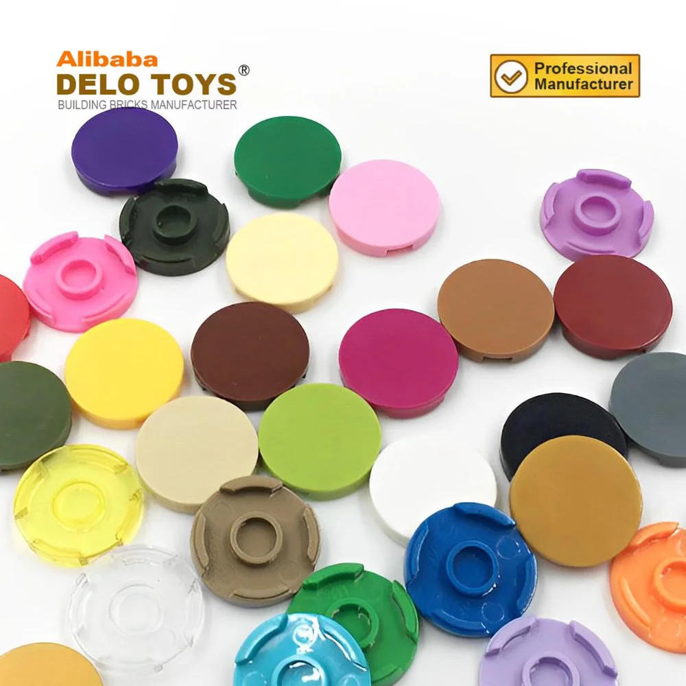 DELO TOYS DIY bulk Plastic building blocks ABS material bricks Tile, Round 2 x 2 (NO.4150)