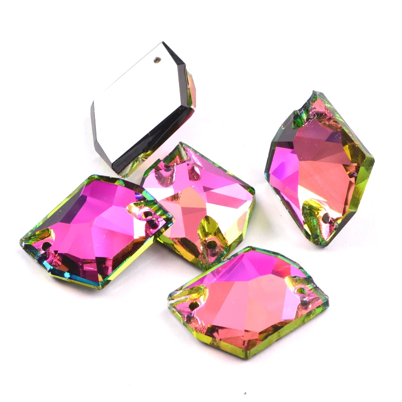 Colorful 5A Crystal Sewing Gemstones High Quality Irregular Cosmic Glass Sew On Rhinestone for Dresses