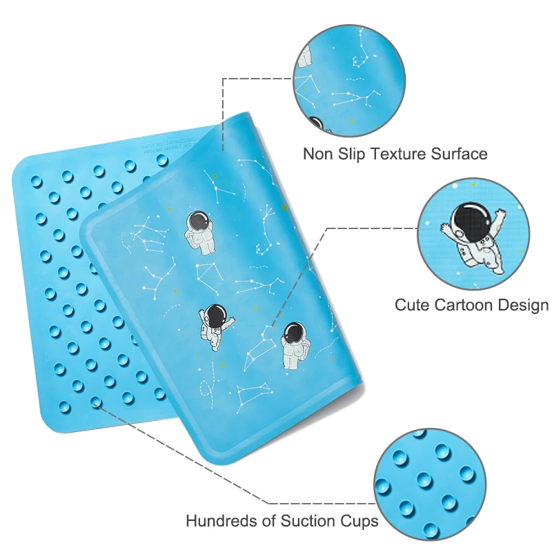 Baby Rubber Bath Mat Hotel Waterproof Non-slip Mat Suction Cup Bathroom Rubber Floor Mat