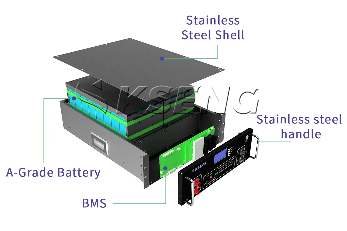 Kseng 51.2v 100ah Lithium Ion Battery Rack-mounted 5kw 10kw 20kw 30kw Solar Systems 48v 100ah Lifepo4 Battery Pack