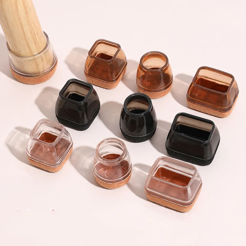 Chair leg floor protectors with felt furniture pads chair glides feet square furniture silicone protection cover