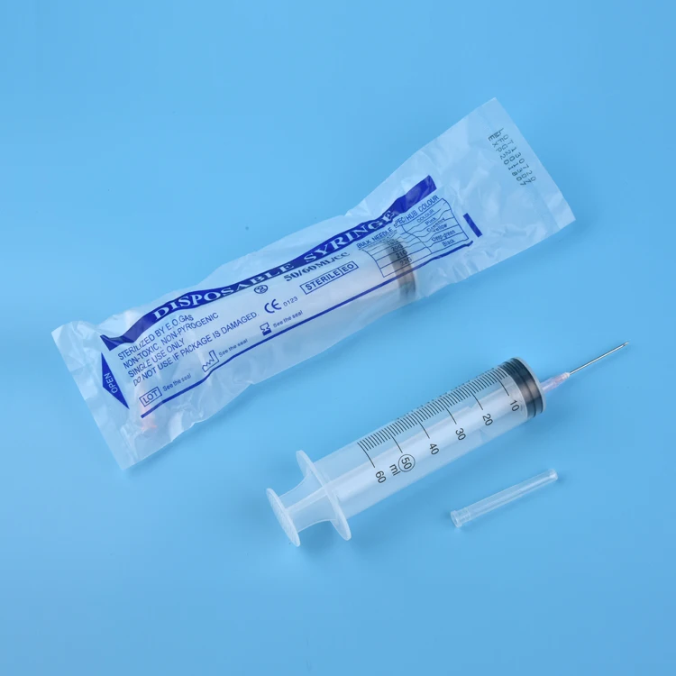 
0.5ml 1ml 2ml 3ml 5ml 10ml 20ml 50ml Disposable Plastic medical syringes with needles 