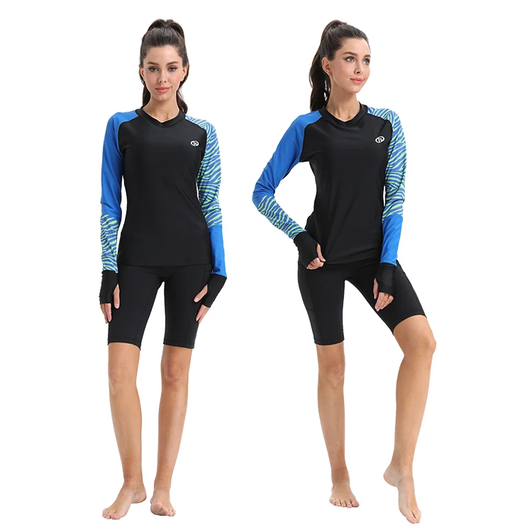Wholesale Oem Sublimation Printed Long Sleeve Surf Rash Guard Women Custom Swimwear Rashguard