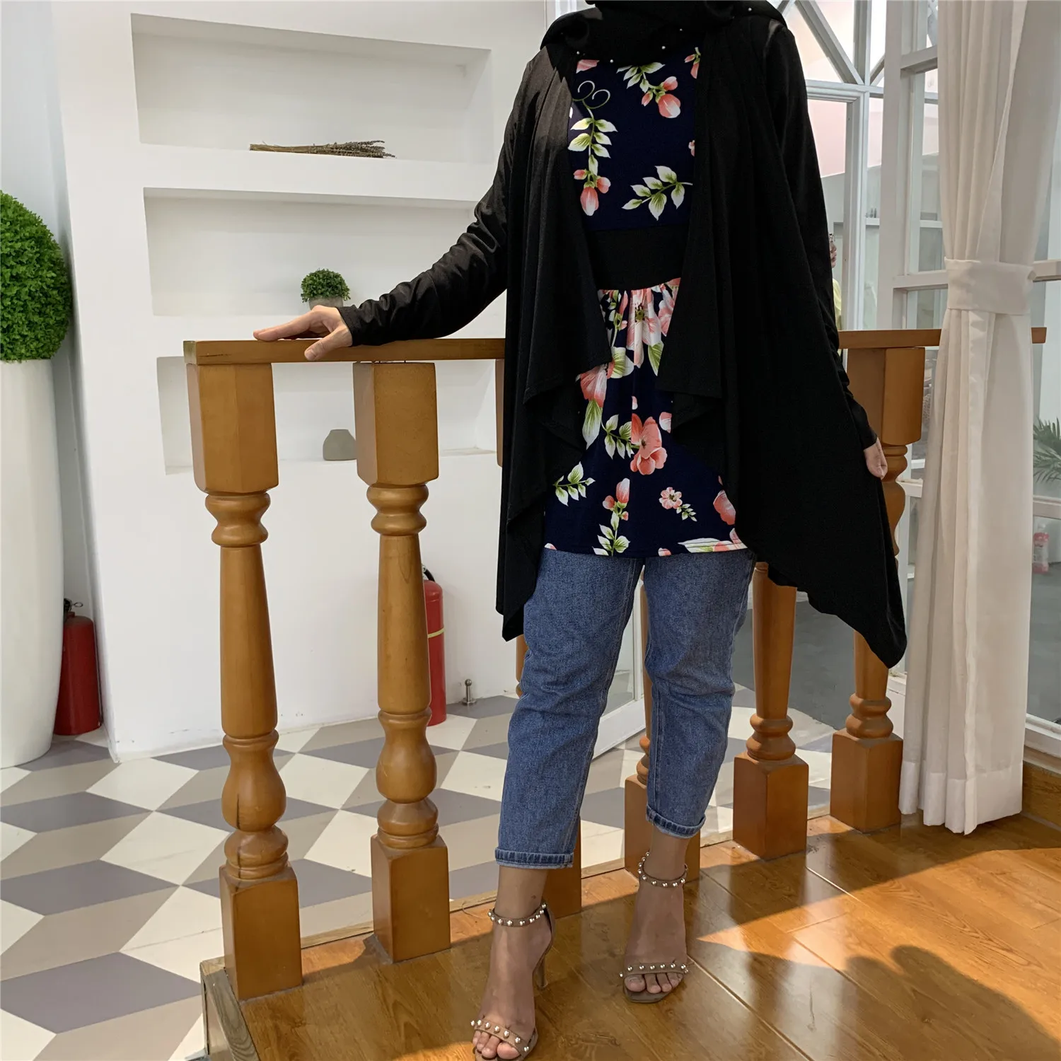 New Style Black Wholesale Dubai Muslim Blouse Women Islamic Clothing By Drop-shipping