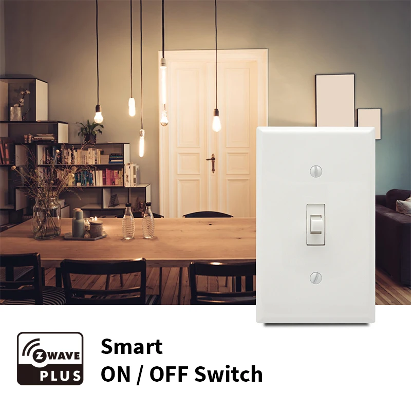 ZW30TS Z-Wave Smart Toggle Light Switch Luxury Electrical Wall Switch in-Wall On/Off Switch