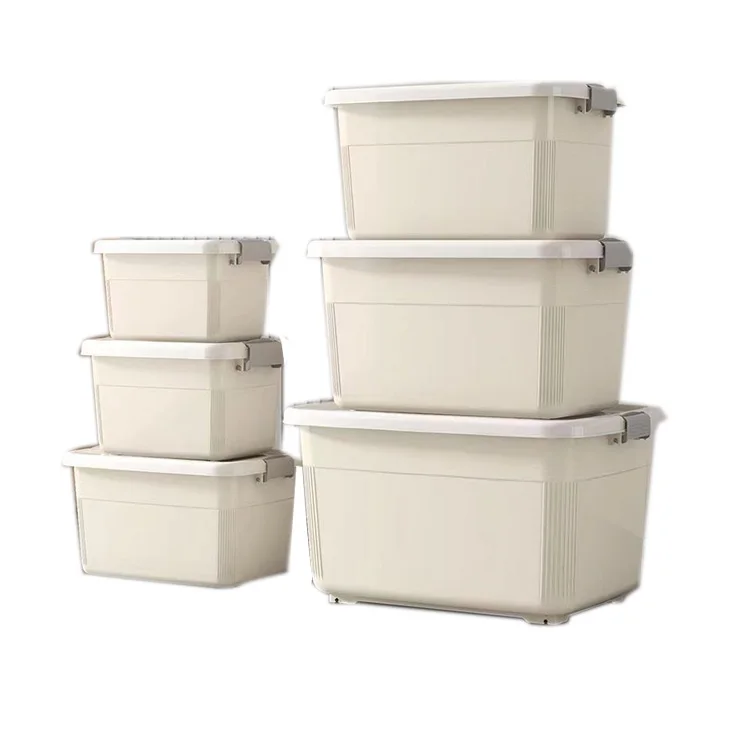 Home Organization toy storage box Stackable Container Box Transparent Household Plastic Organizer Clothes Storage Box With Lid