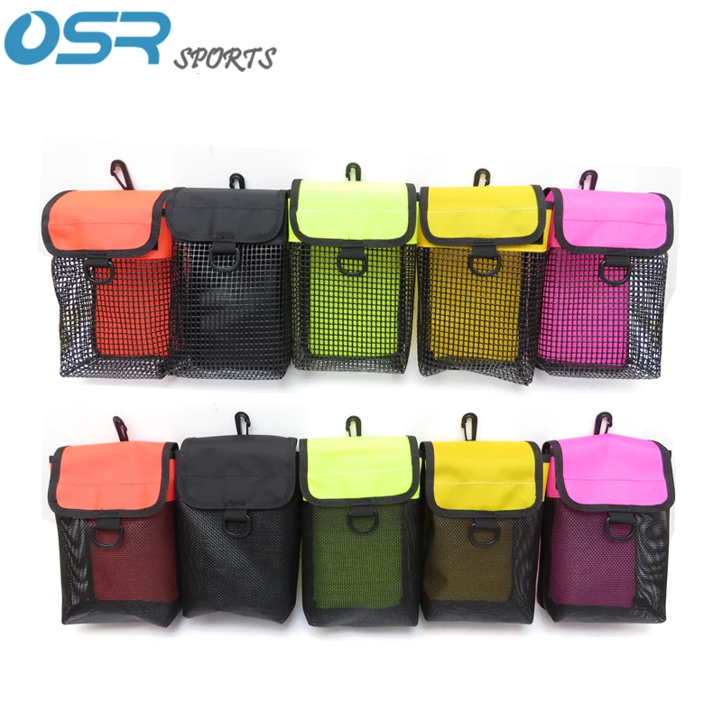 Scuba Diving 210D Nylon PVC Mesh Bag Fits SMB Reel Lanyard