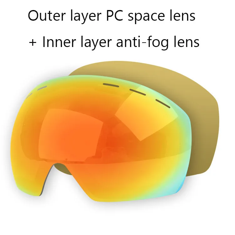 Anti Fog Ski Goggles, Snowboard Goggles Sport Glasses Magnetic Interchangeable Lenses Double Layer, Low MOQ Snow Goggles Unisex