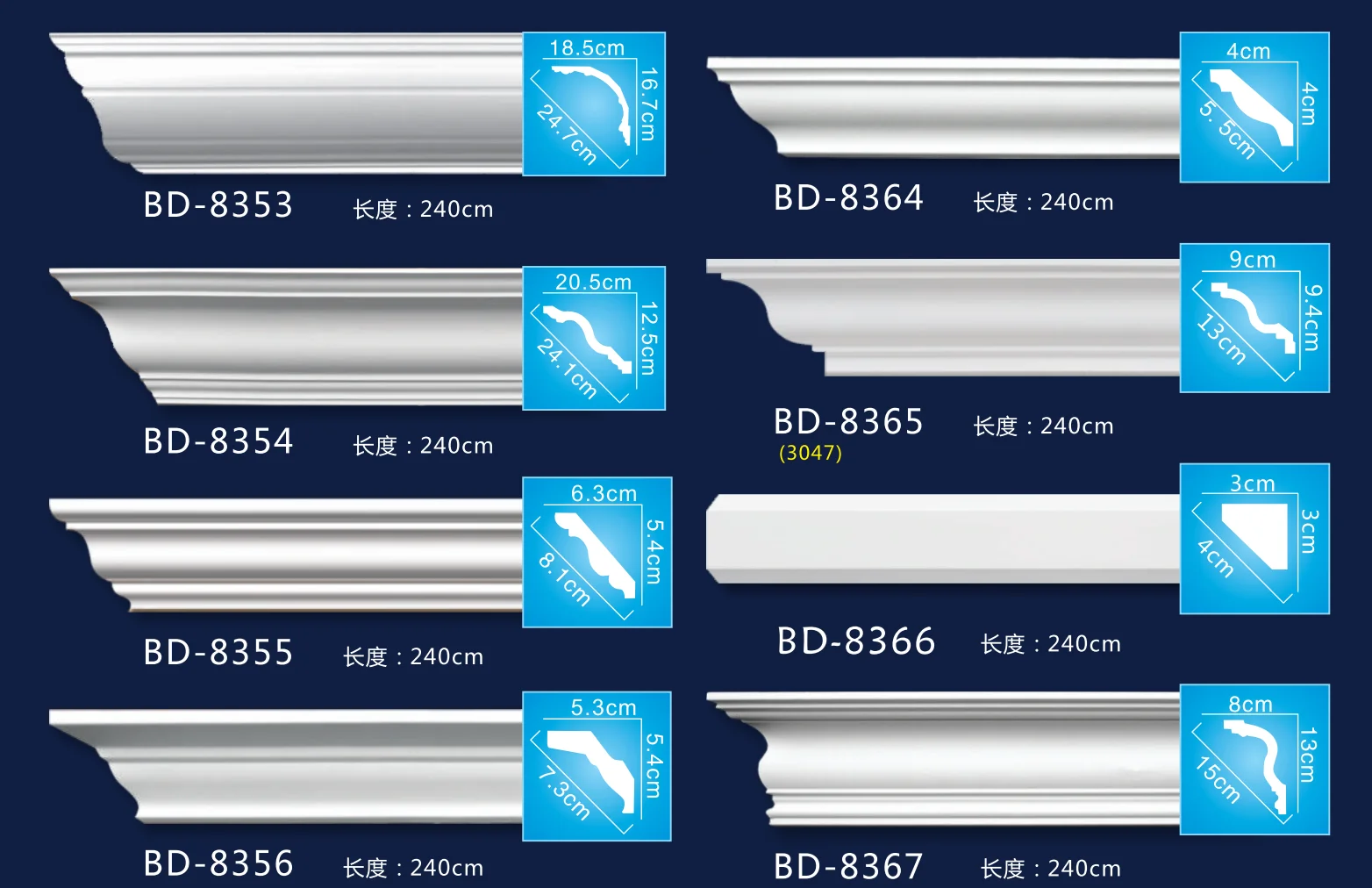 High quality eco friendly mdf crown mould Polyurethane crave crown moulding decorative crown molding