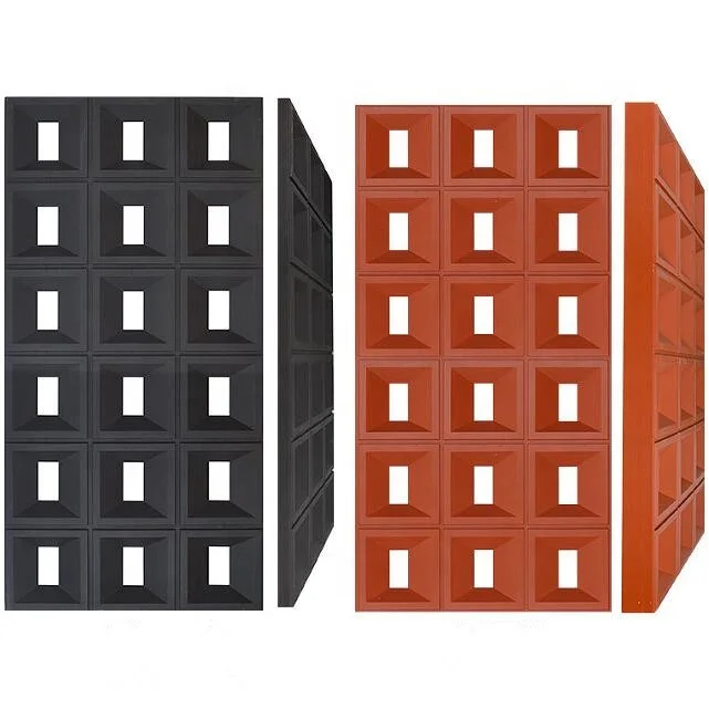 100% New Materials Popular Lightweight PU Foam 18 Grid Screen Construction Brick Polyurethane Hollow Brick Indoor And Outdoor
