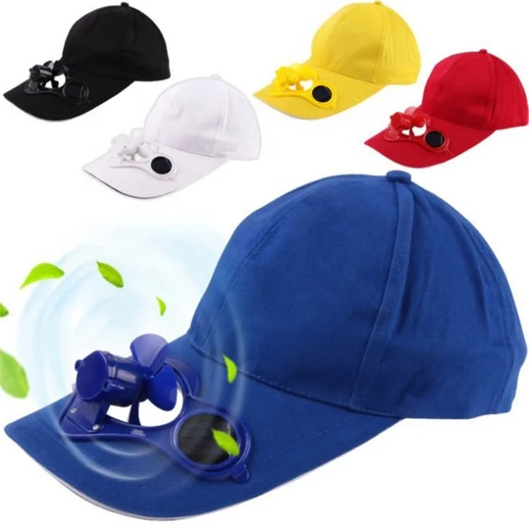 Solar Energy Hats and Caps with Fan New Arrival Wholesale Solar Energy Promotional 100%cotton Sports OEM Unisex Adults Applique