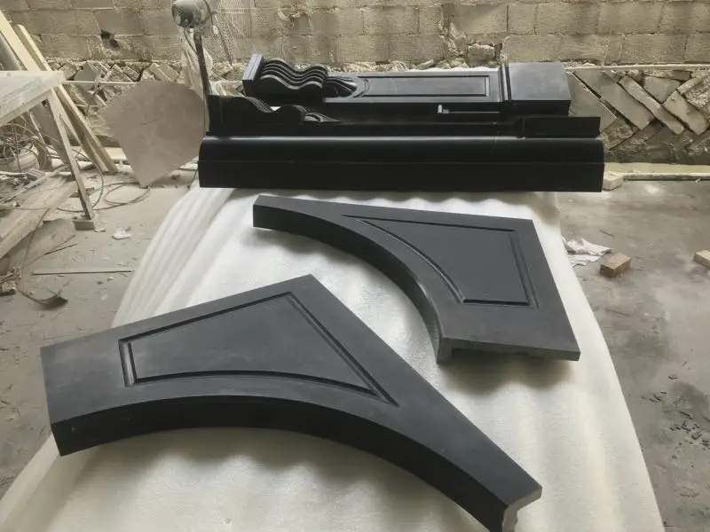 Nero Marquina black marble fireplace surround, Decorative marble mantel