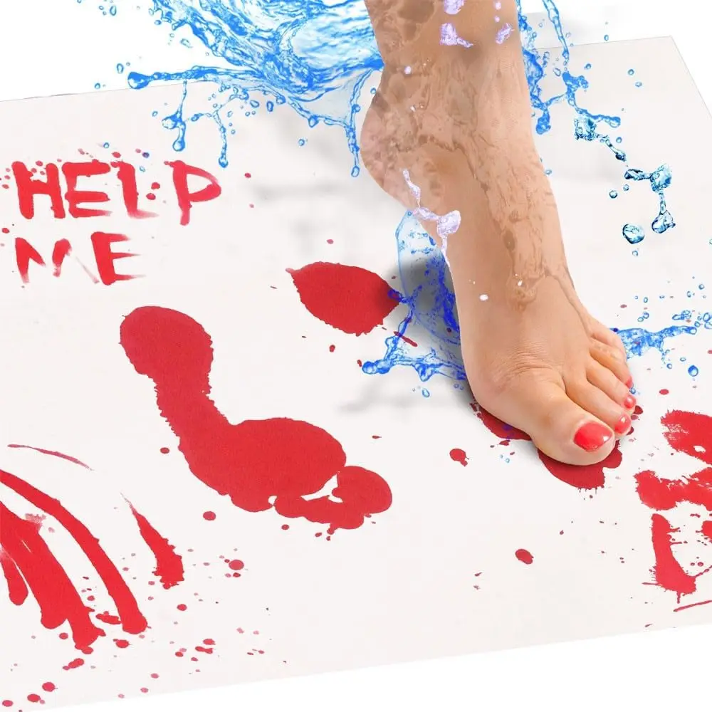 2023 Hot sale  halloween bloody color changing bath mat bathroom fro Funny Gag Gifts
