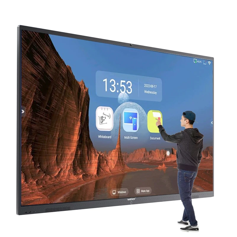 65 75 85 inches interactive touch screen smart board whiteboard interactive board 4K panel teaching and meeting
