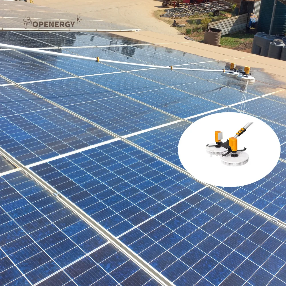 Solar-powered Electric cleaning brush cylindrical solar panel cleaning brush Handheld Roof Photovoltaic Panel cleaning brush