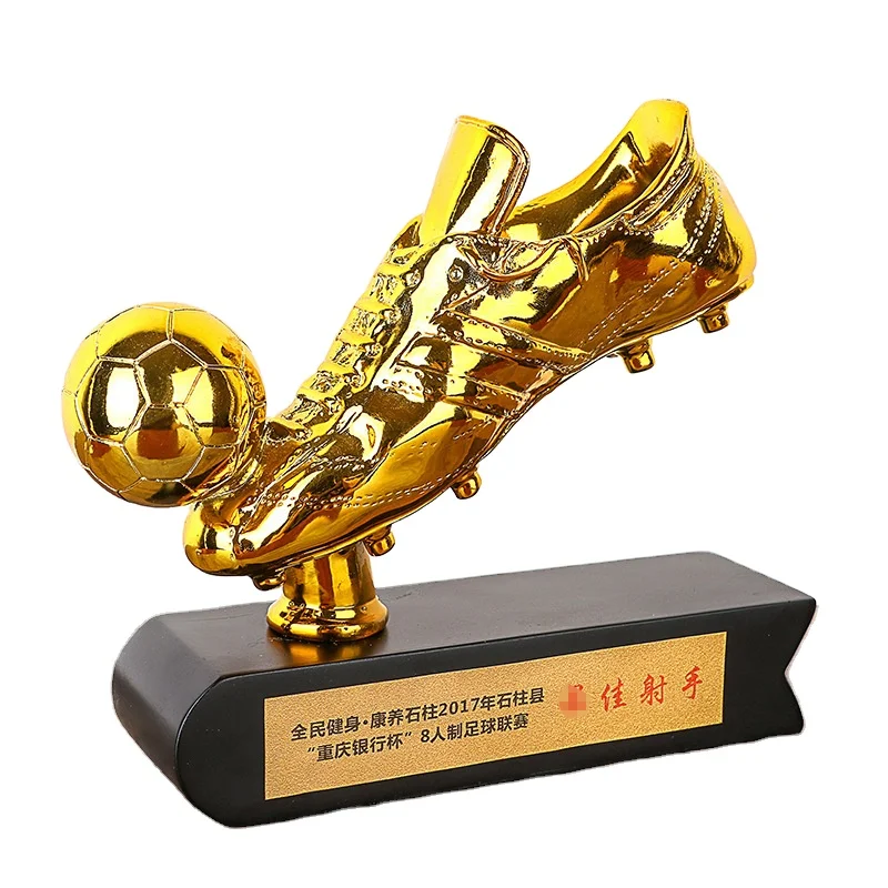 2022 World soccer cup Resin crafts Qatar football shooter golden boots bonus shoes gold ball electroplating trophy fan supplies