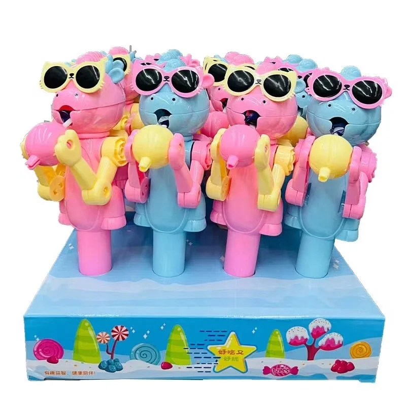 Wholesale Monkey Eating Lollipops Holder Candy Toys Pops Press Twist Lollipop Toy