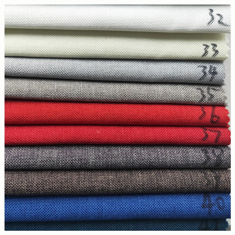 
 Custom cationic waterproof flexible polyester faux linen craft fabric for tent  