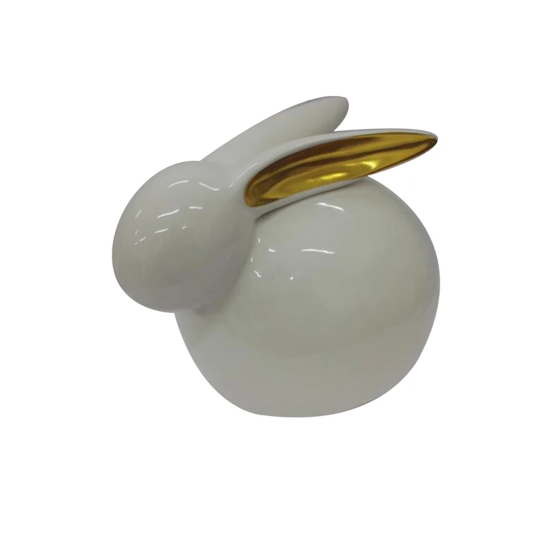 Набор керамических украшений для дома с белыми кроличьими золотыми ушками