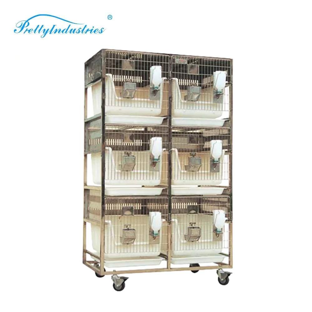 Model RBS53P 6 Stainless Steel New style Rabbit Cage Experimental Animal Rack with Cage for Laboratory Rabbits
