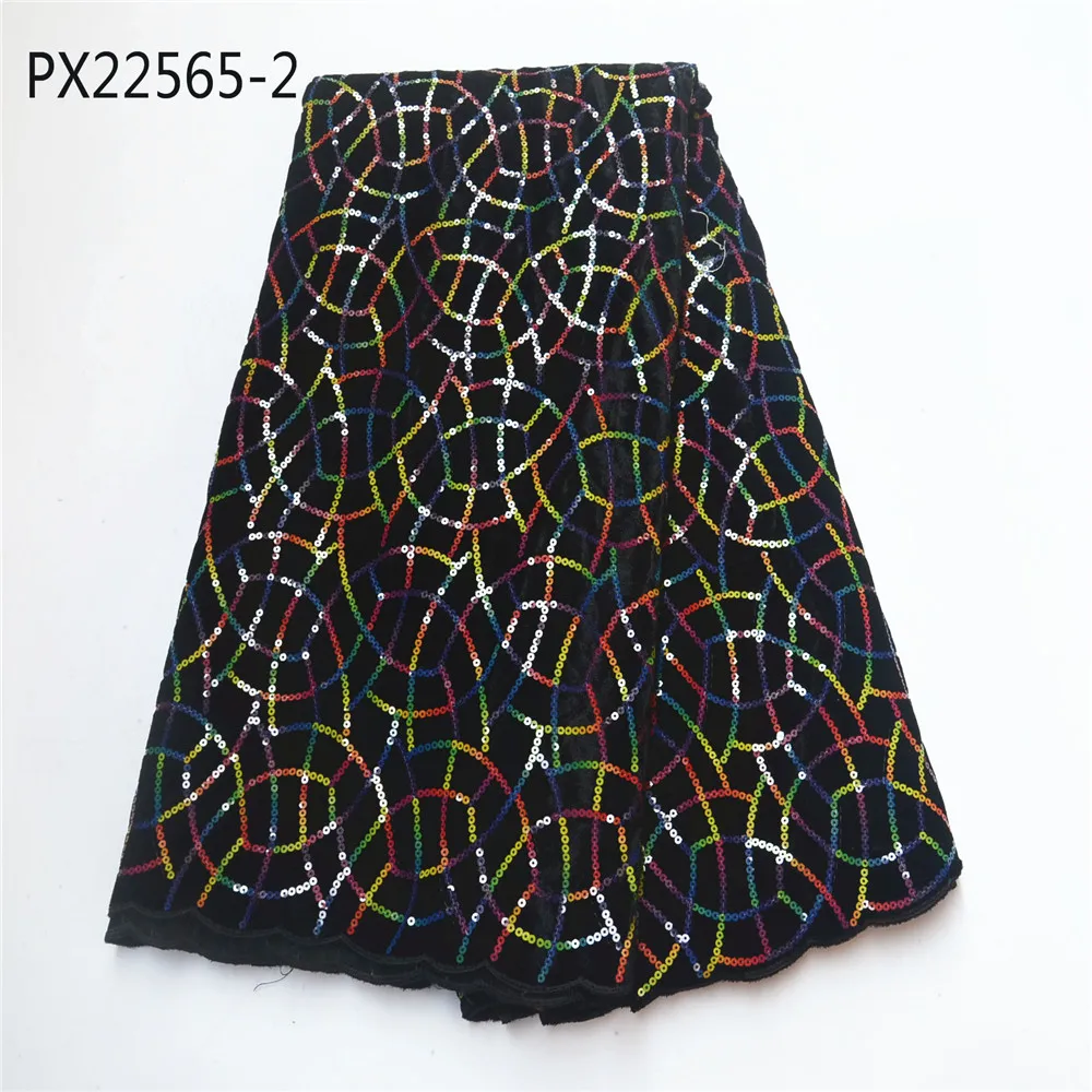 PX22565-1 Orange color African fabric wholesale cotton crochet lace for wedding dress