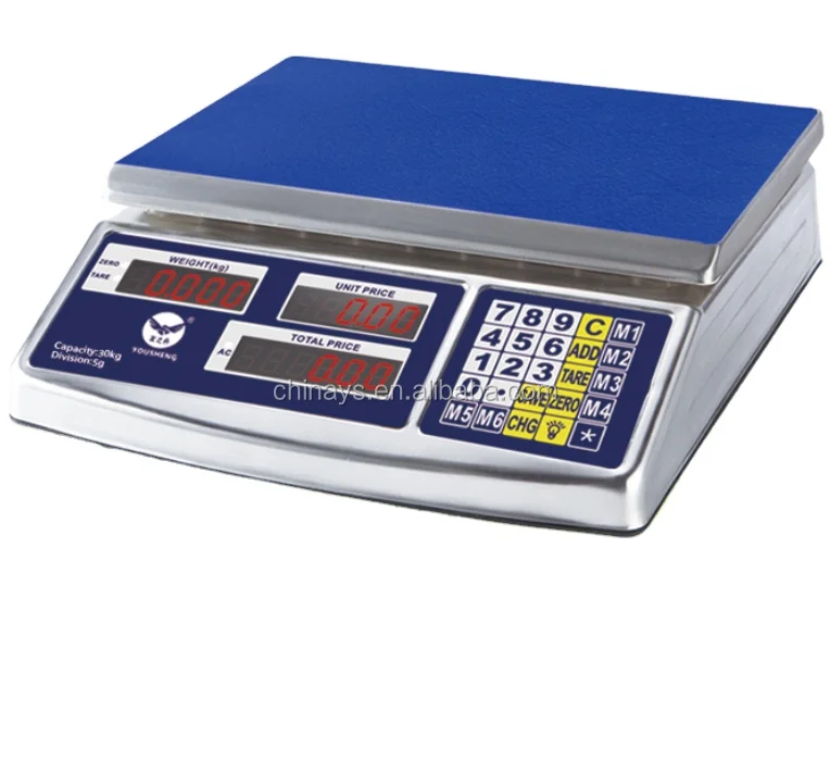 Stainless Steel Body Electronic Price Weight Scale,Max Capacity 40kg LCD Display.Heavy Double Plate,High Precision Load Cell