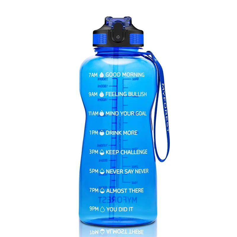 Large 1 Gallon/128oz (When Full) Gallon Water Bottle Motivational with Time Marker & Straw, Leakproof Water Jug Ensure You Drink