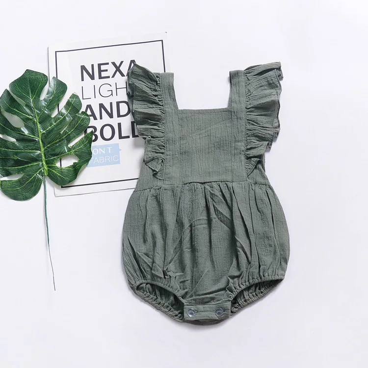 
Toddler Baby Boys Girls Fly Sleeve Romper Summer Muslin Cotton Jumpsuit Outfits Clothes Infant Rompers Clothing 