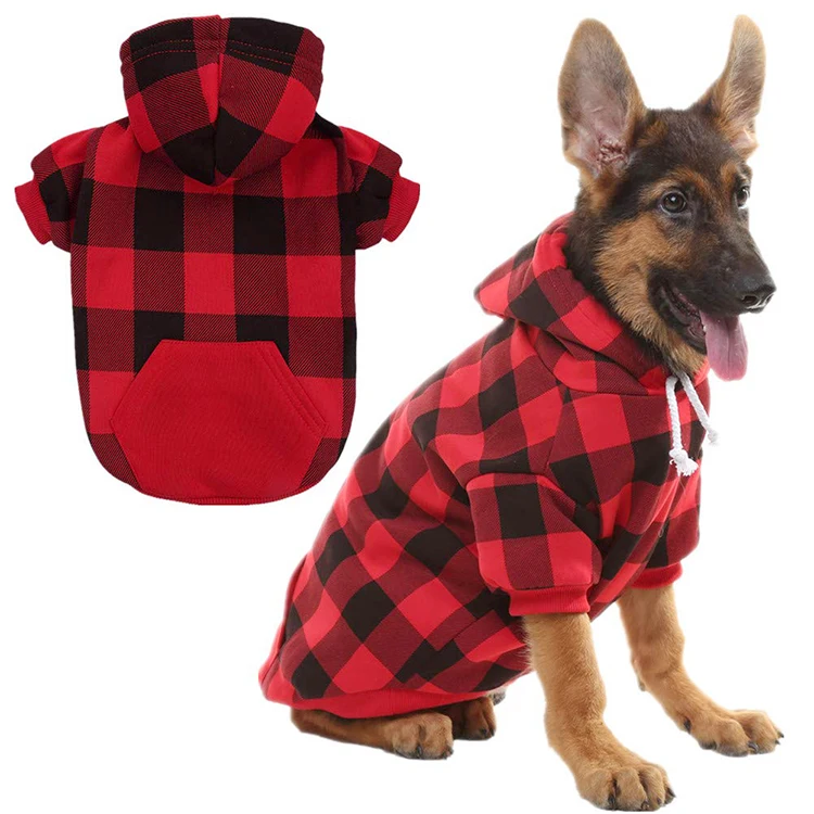 Fashion big pet coat plaid cotton winter dog clothes cloth