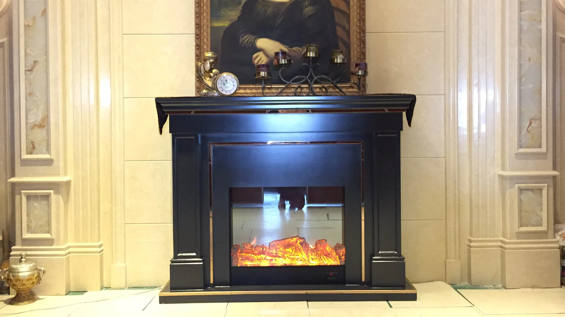 fireplace Custom Modern Indoor Fireplace Surround White Natural Marble Mantel for Home Classic Design for Outdoor Villa Wood Material