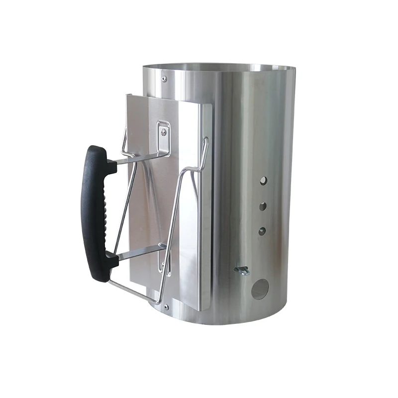 Factory Supply Premium Quality Stainless steel BBQ Fire Chimney Charcoal Starter With Plastic Handle Easily Clean