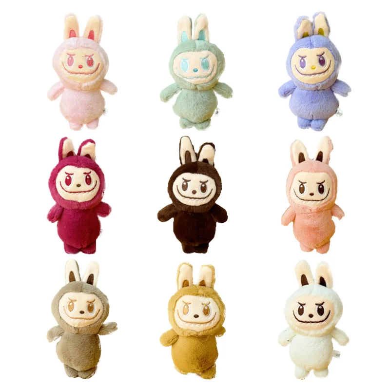 Cross-Border Labubu Plush Keychain Cartoon Trinket Pendant Trend Cloth Plush Doll Toy