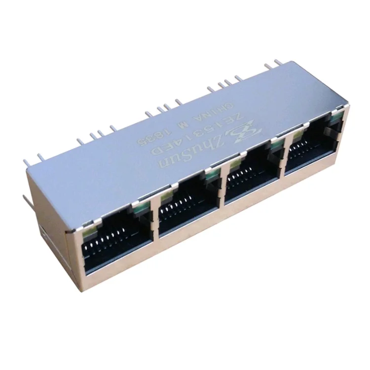 AJT32L8841-010 1X4 порта 8Pin модульный разъем Ethernet вертикальный разъем RJ45
