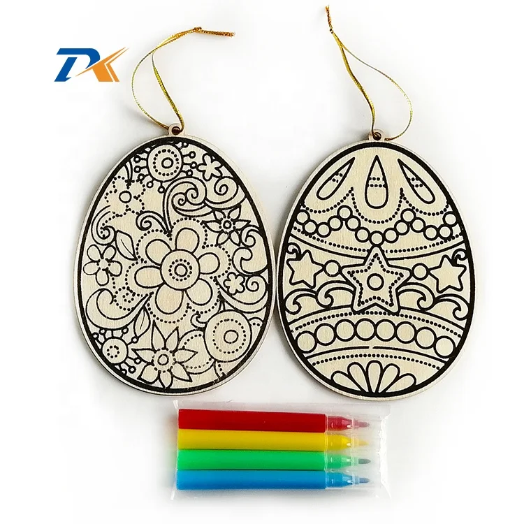 5pcs DIY wooden painting kit for easter wooden hanging signs