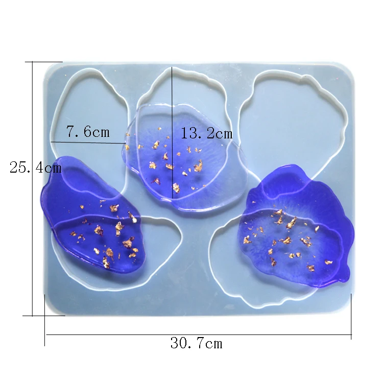 Factory Direct Selling Customized DIY Handmade Irregular Shape Tea Saucer Silicone Resin Mold for Coasters
