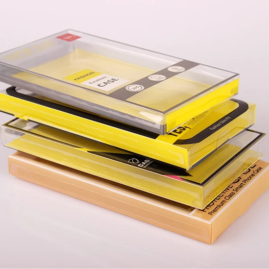 High Quality Mobile Custom Cell Phone Case Clear Packaging Box Clear Retail Plastic PVC Carton Box Customized CMYK Recyclable