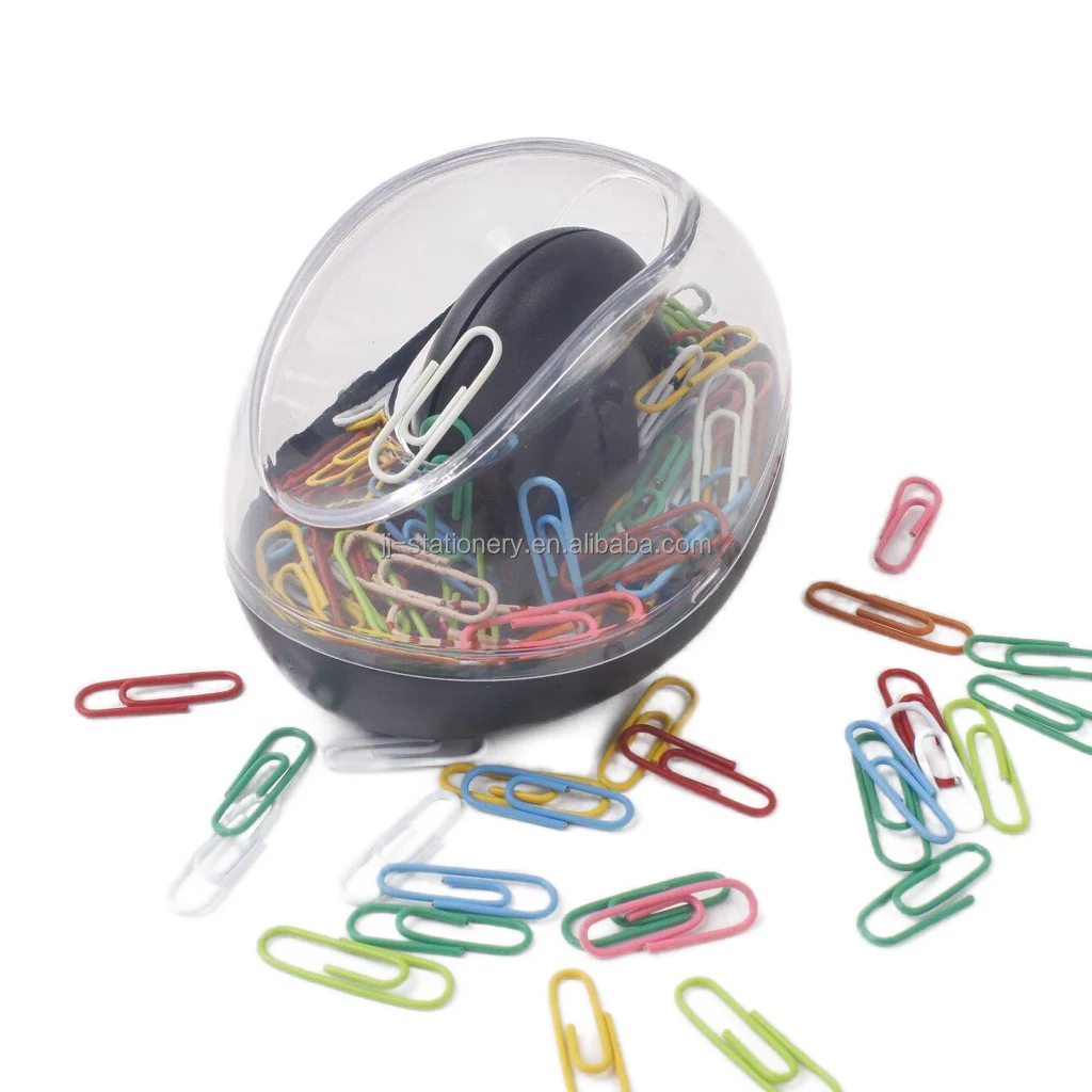 Custom  paper clips holder magnet clip organiser plastic creative rolling paper clip cartridge desktop U form needle storage box