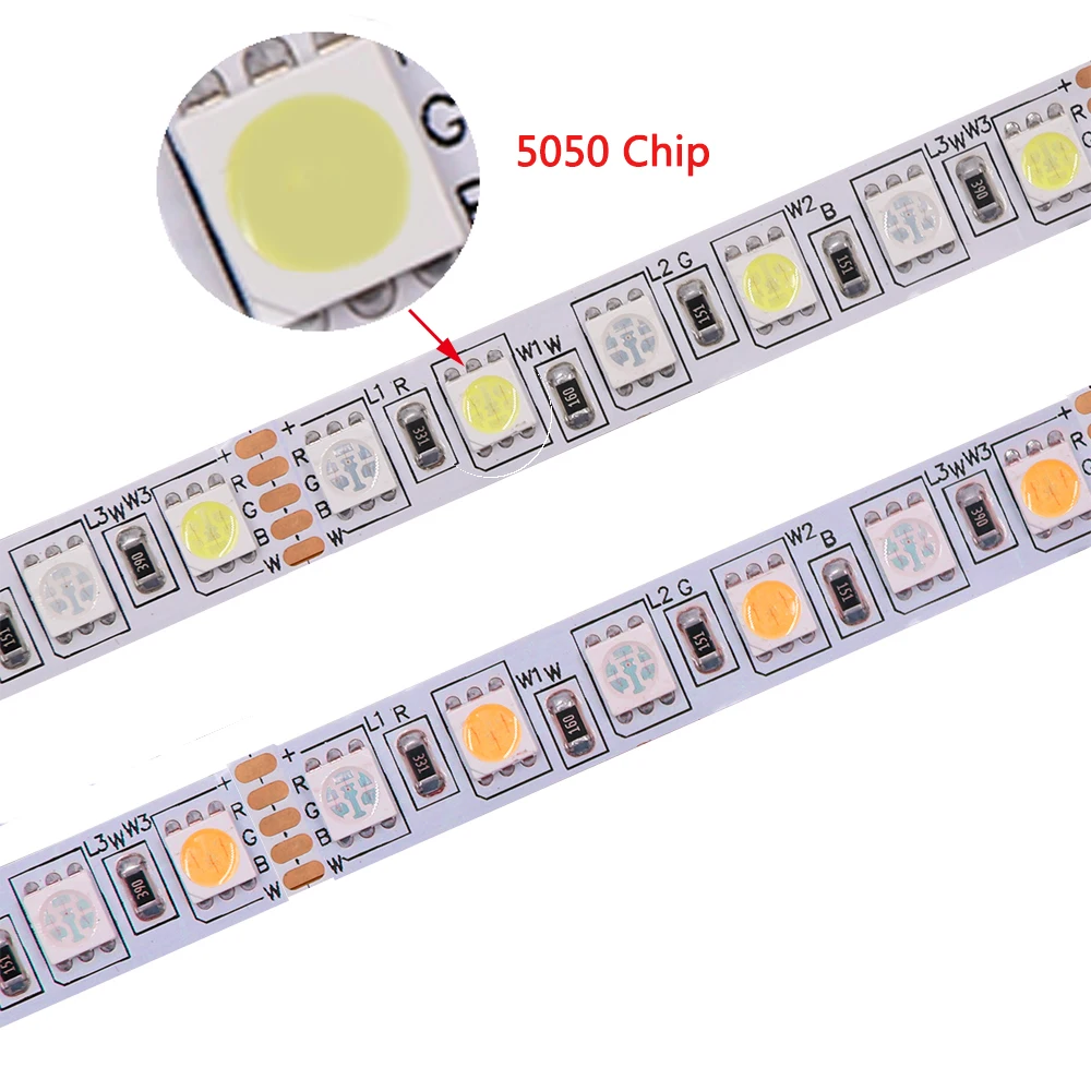 24V 5M Led Strip Light 5050 SMD RGBW Flex Strip Waterproof 72LED/m Hight Brigtness Flexible Led Lights RGB White/Warm White
