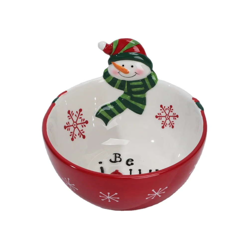 Upgraded Christmas Ceramics Porcelain Serving Bowl