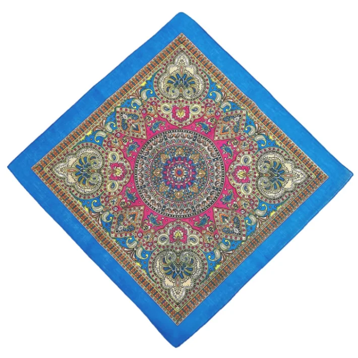 High quality cotton multifunctional bandana stock Solid color printed bandana linen cotton chef bandana