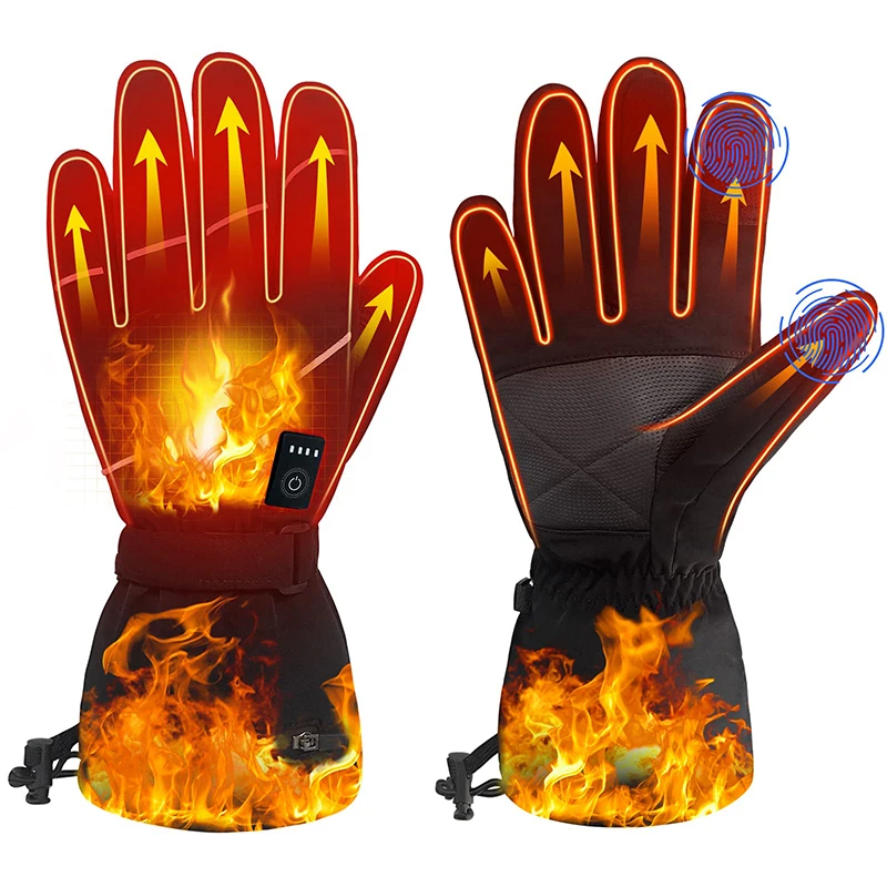 Outdoor Intelligent Safety Unisex Electric Heated Winter Motorcycle Heating Gloves Products Rechargeable With Battery