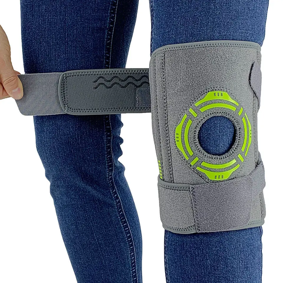 Compression Anti-slip Neoprene Knee Support Sleeve With Double Wave Silicone Rubber Strip For Men & Women