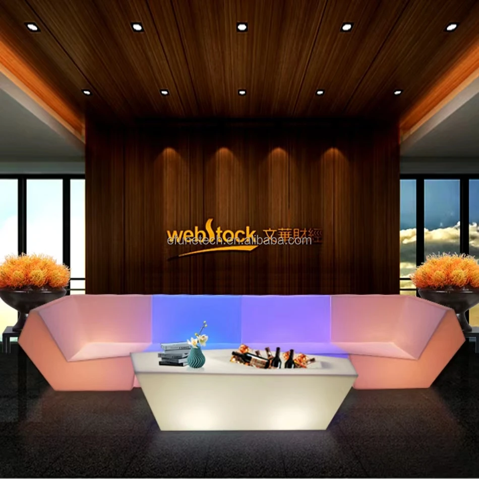 Nightclub KTV Modern Furniture Remote Rgb Color Illuminated Led Salon Events Bar Sofa Seat Light Up Led Sectional Sofa