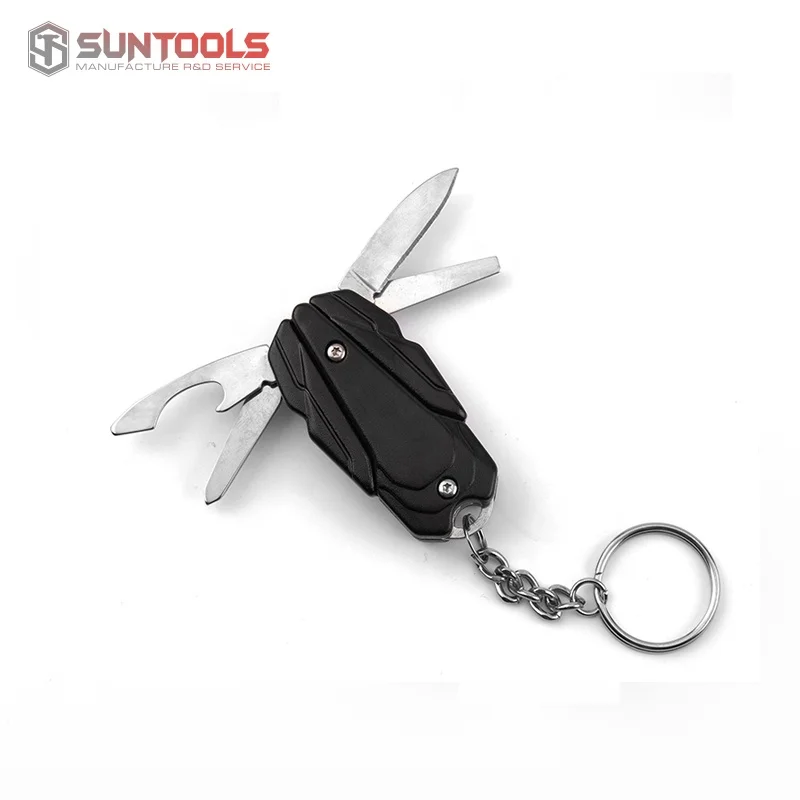 Stainless Steel EDC Multi tool Keychain Utiliity Camping Pocket Survival Knife Multi Function Key chain Knives