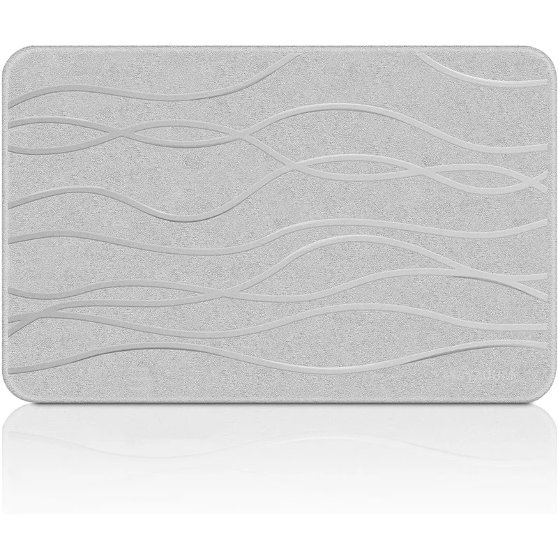 Latest Classic Large Herringbone Design White Super Water Absorbent Instant Drying  Bath mats Nonslip Top Supplier Diatomite
