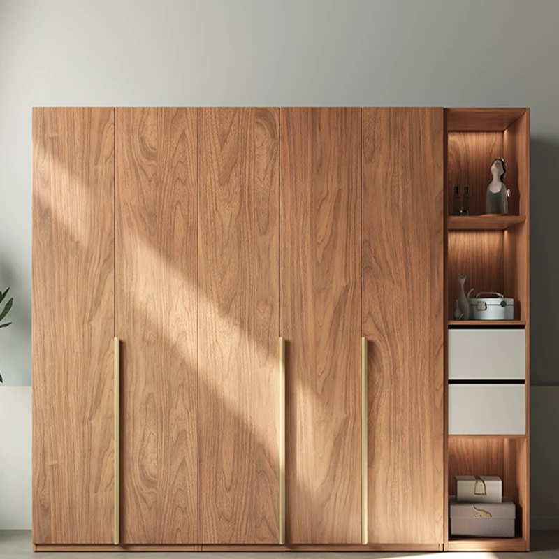 Brown Modern Mdf Melamine Open System Inside Cabinet Designs Furnitures White Sets Woden Sample Bedroom Modular Wardrobe
